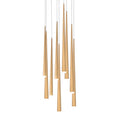 Modern Forms Cascade 9 Light 17" Wide LED Crystal Multi Light Pendant with Frosted Glass Endcap Shades