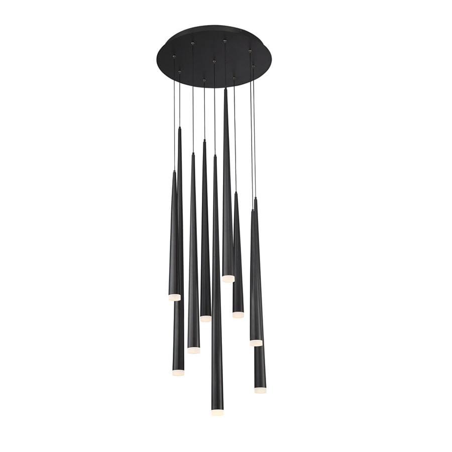 Modern Forms Cascade 9 Light 17" Wide LED Crystal Multi Light Pendant with Frosted Glass Endcap Shades
