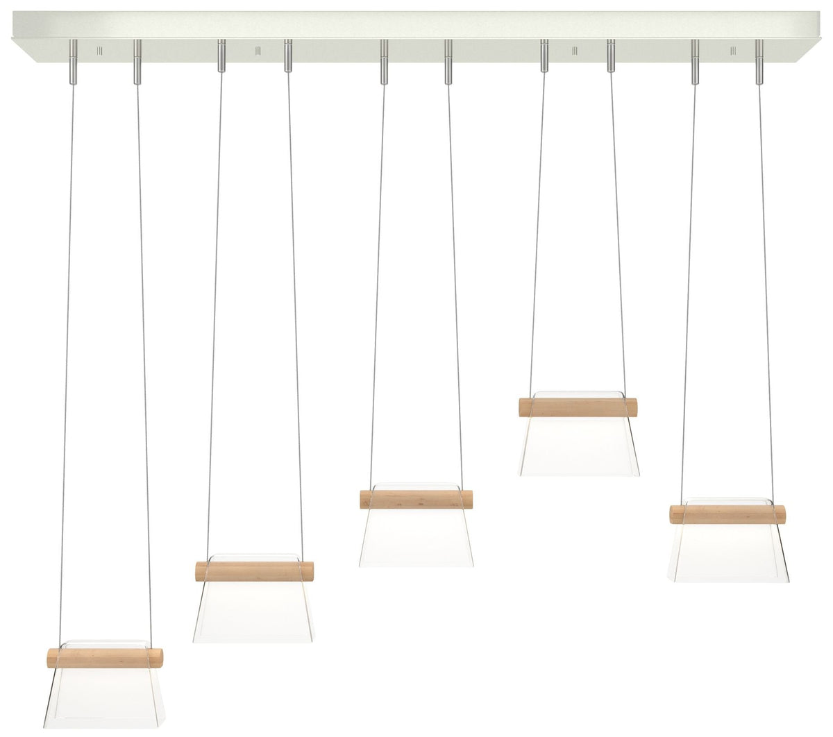 More Cowbell LED Pendant - Sterling - Maple Wood - Clear