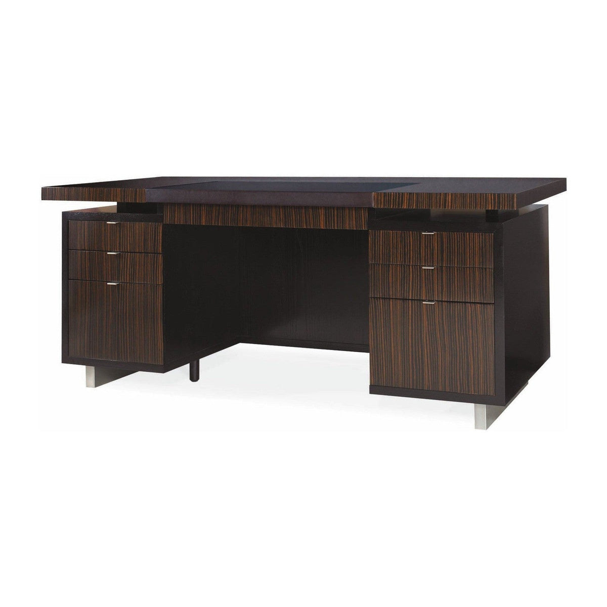 Century Furniture Ebony Desk - Black Leather Top