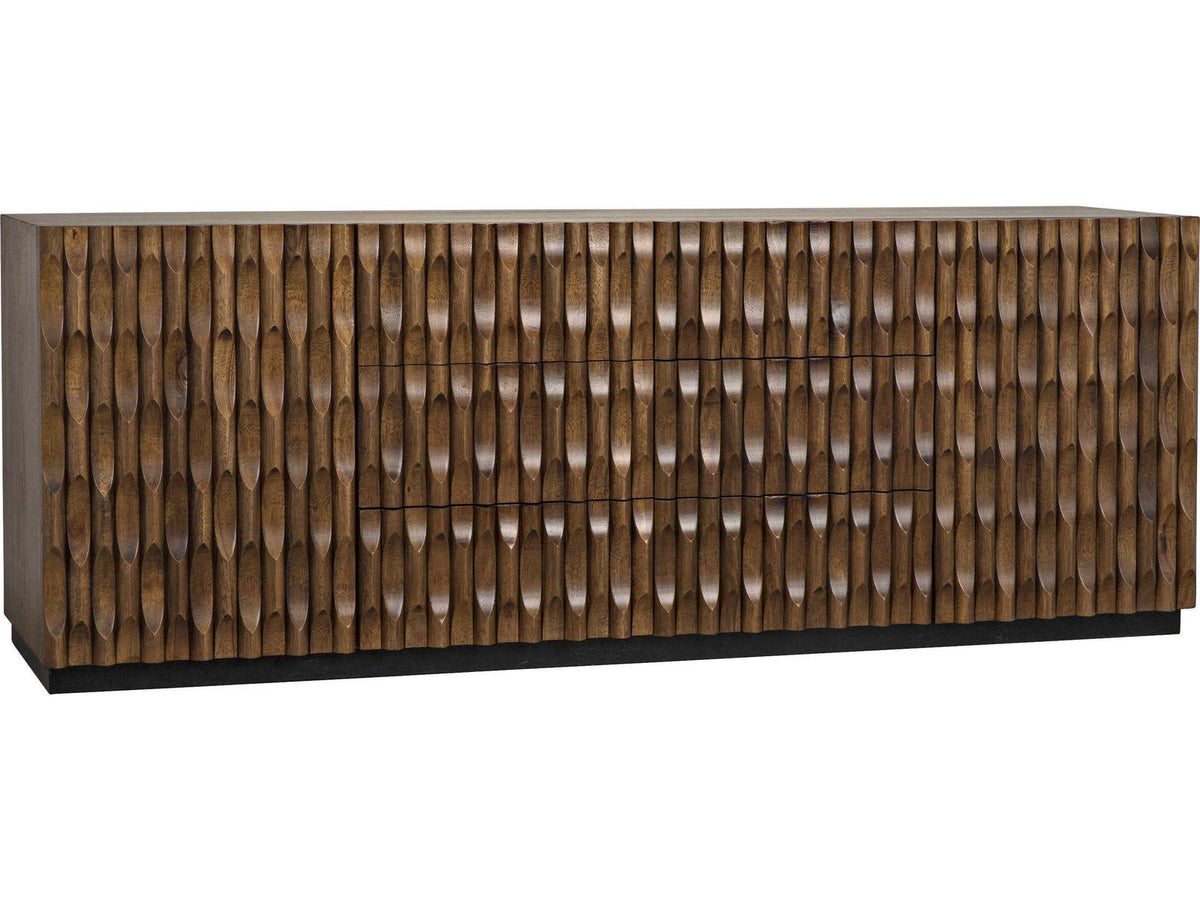 Alameda Large 4-Door Sideboard in Dark Walnut with Hand-Carved Detail