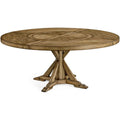Jonathan Charles 72" Medium Brown Driftwood Round Dining Table with Inbuilt Lazy Susan (491101-72D-DTM)
