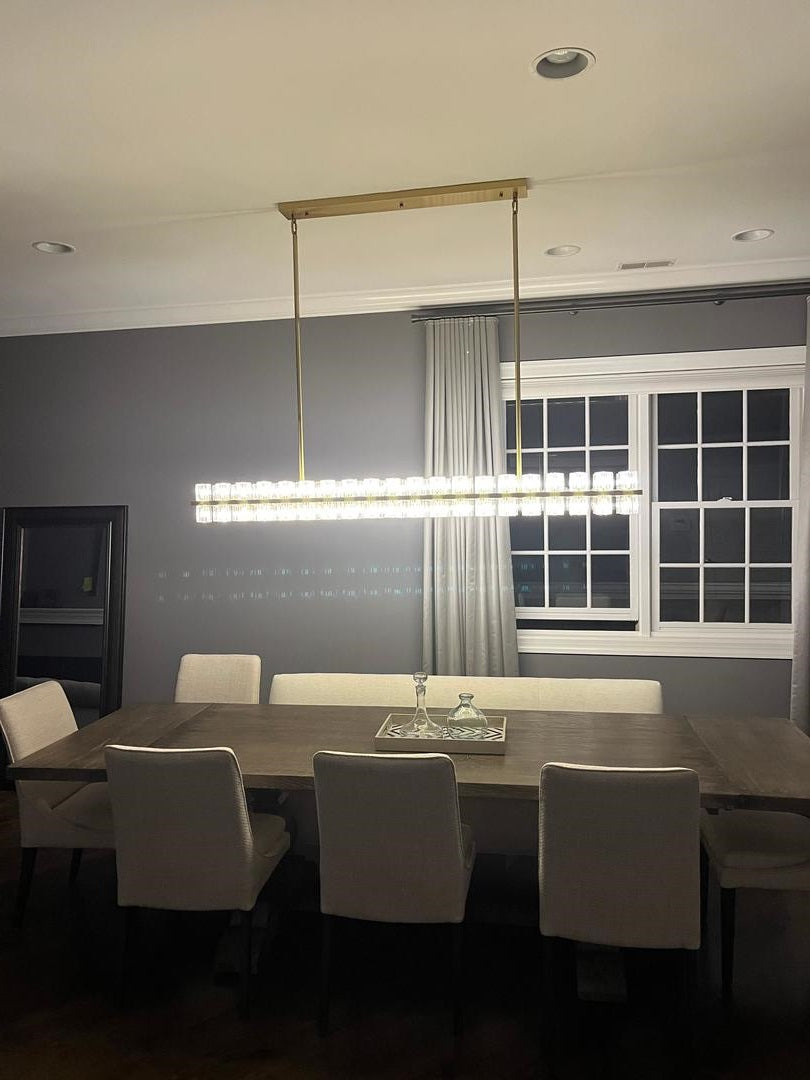 Arcachon Led Rectangular Crystal  Chandelier 54"
