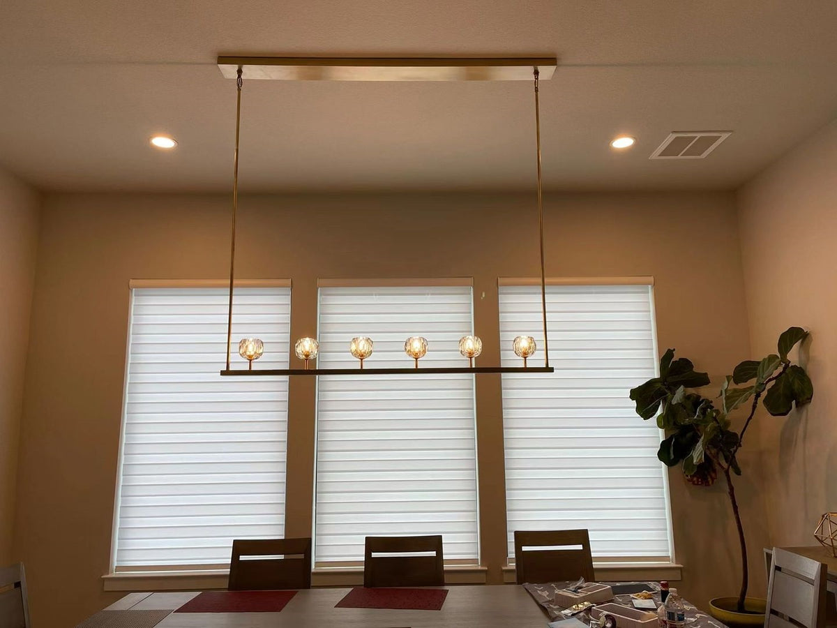 Boule De Crystal Ball Clear/Smoke Glass Linear Chandelier 60"