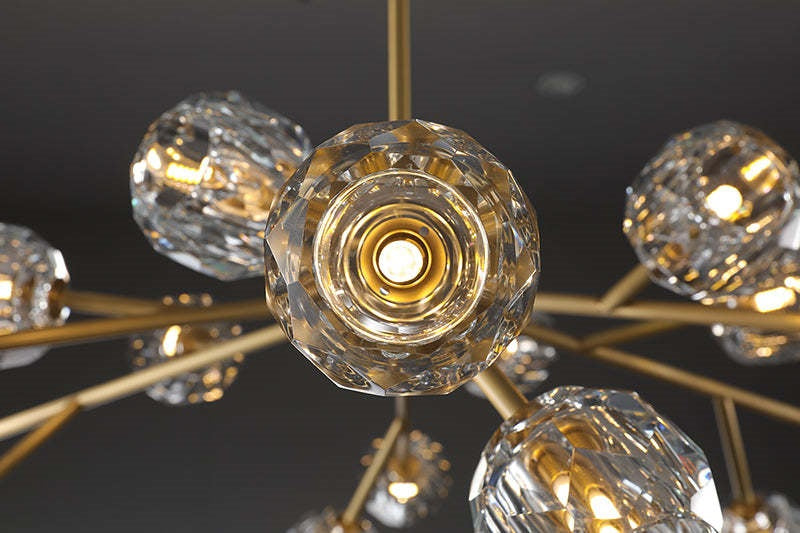 Boule De Crystal Ball Clear Glass Round Chandelier 24"