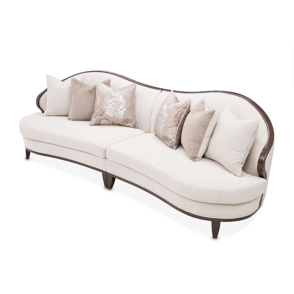 Michael Amini Camellia Field 3-Piece Chenille Sofa - Linen/Warm Pecan