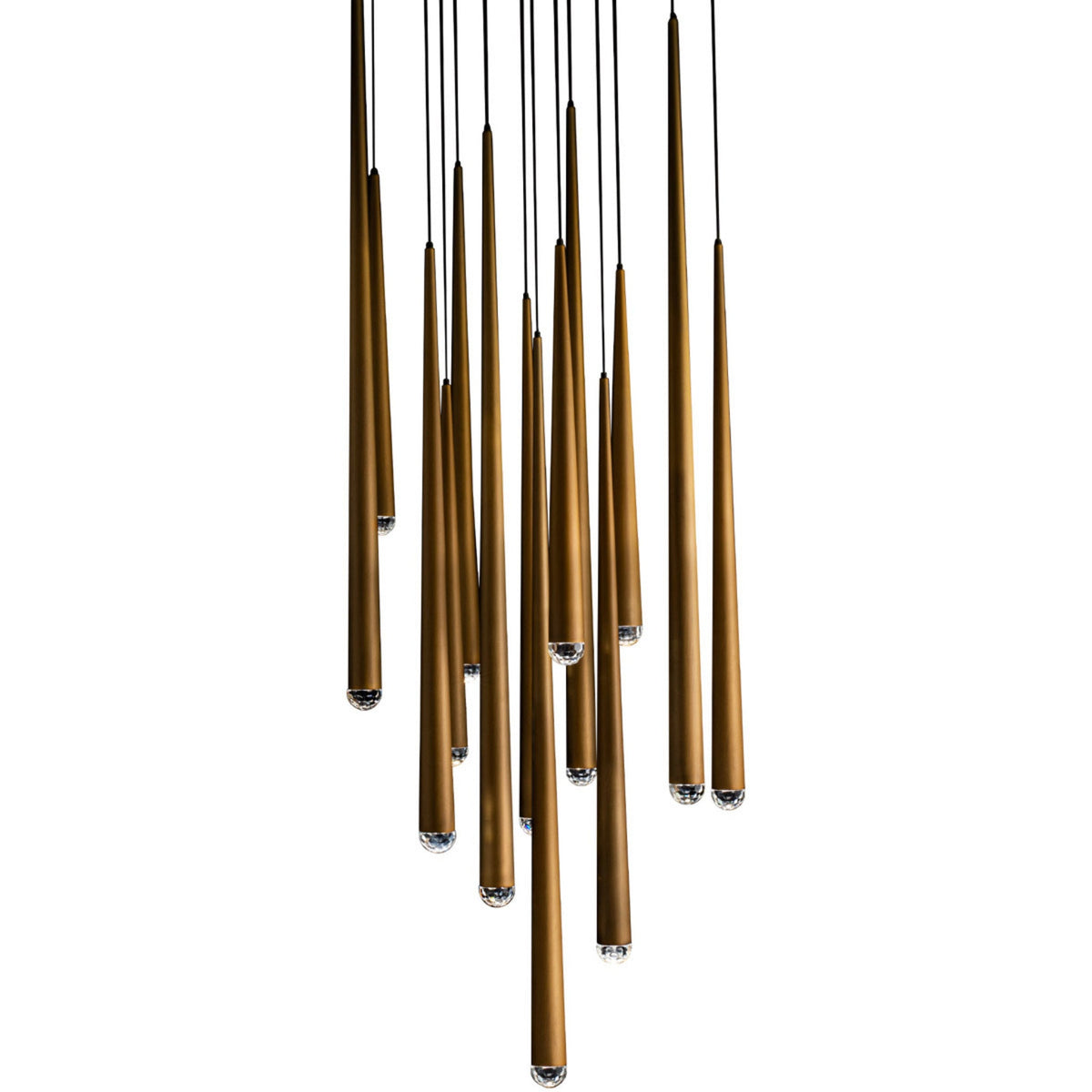 Modern Forms PD-41715R-AB 3500K 105 Watt Cascade Crystal LED Round Chandelier in Aged Brass