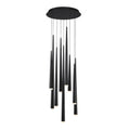 Modern Forms PD-41809R-BK 3500K 63 Watt Cascade Etched Glass LED Round Chandelier in Black