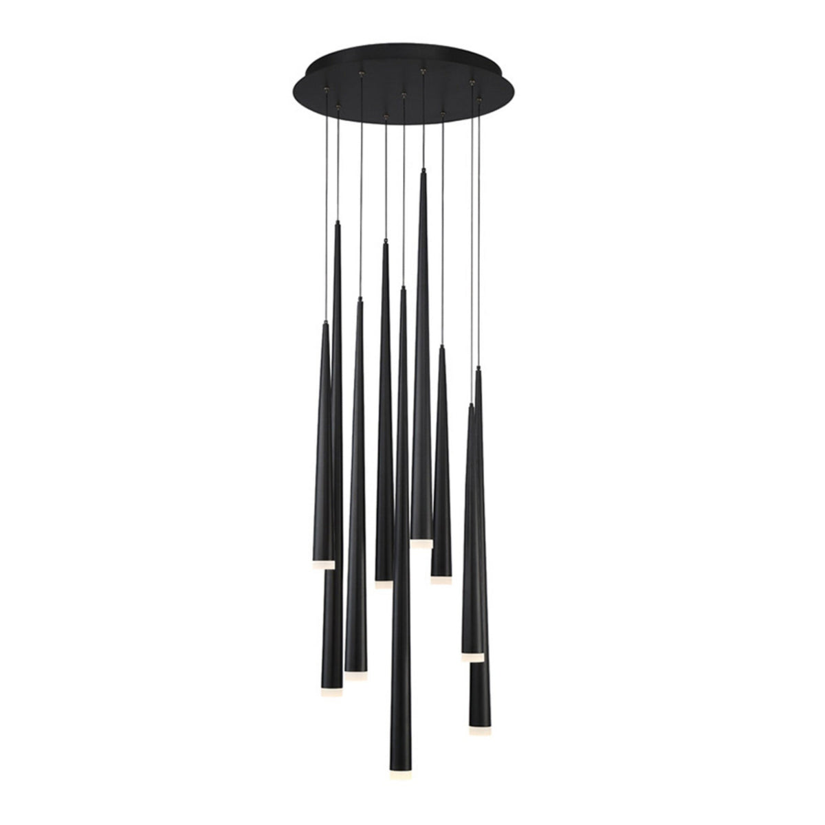 Modern Forms PD-41809R-BK 3500K 63 Watt Cascade Etched Glass LED Round Chandelier in Black