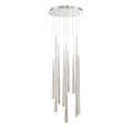 Modern Forms PD-41809R-PN 3500K 63 Watt Cascade Etched Glass LED Round Chandelier in Polished Nickel