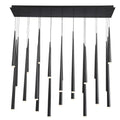 Modern Forms PD-41823L-BK 3500K 161 Watt Cascade Etched Glass LED Linear Chandelier in Black