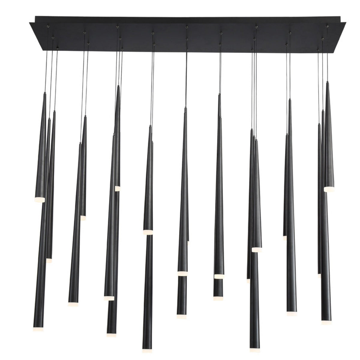Modern Forms PD-41823L-BK 3500K 161 Watt Cascade Etched Glass LED Linear Chandelier in Black