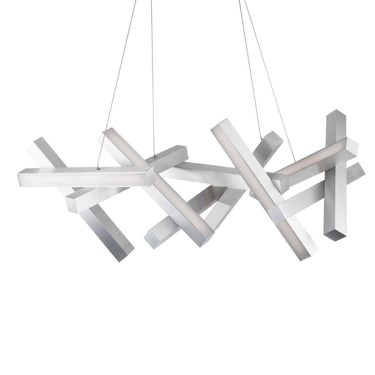 Modern Forms PD-64848-AL 3000K 29.57 Watt Chaos LED Linear Chandelier in Brushed Aluminum
