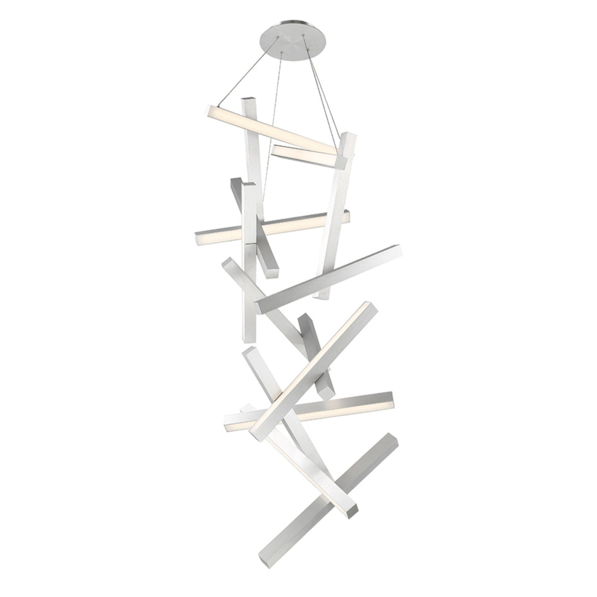 Modern Forms PD-64875-AL 3000K 80 Watt Chaos LED Vertical Chandelier in Brushed Aluminum