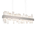 Acropolis 46in LED Linear Chandelier 3000K with Spanish Alabaster in Brushed Nickel
