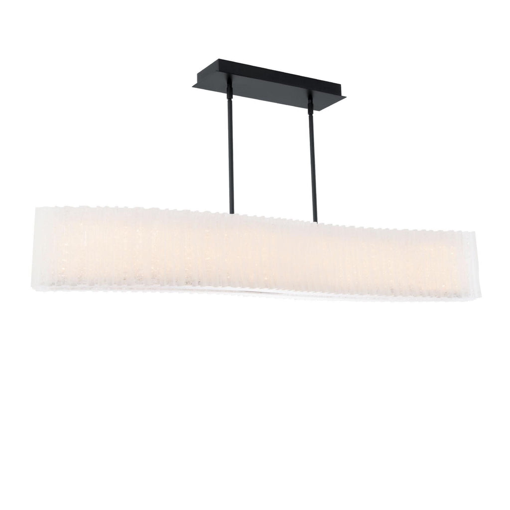 Rhiannon 48in LED Linear Chandelier 3000K with Reclaimed Crystal in Black