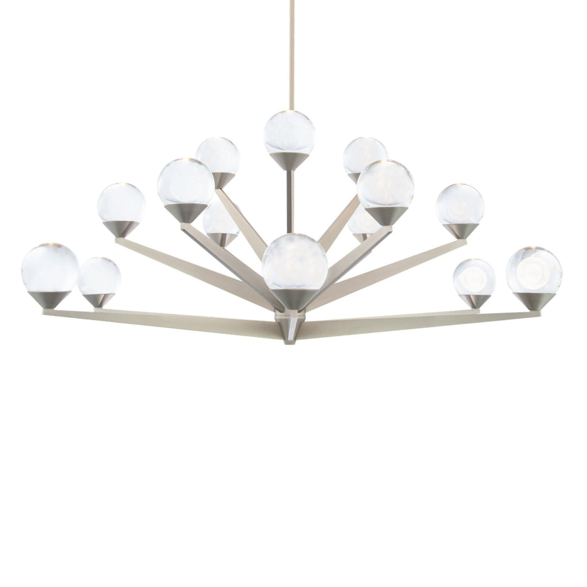 Double Bubble 37in LED 15 Light Chandelier 3000K in Satin Nickel