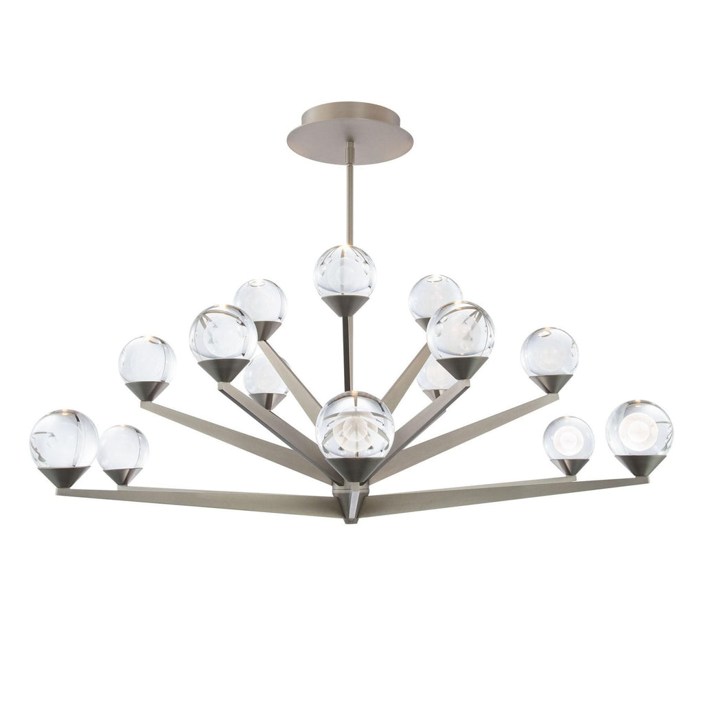 Double Bubble 37in LED 15 Light Chandelier 3000K in Satin Nickel