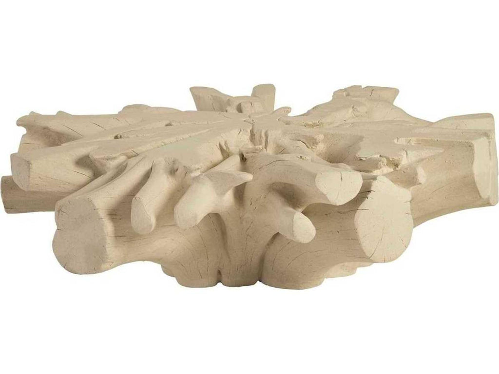 Cast Sonokeling Round Coffee Table in Roman Stone