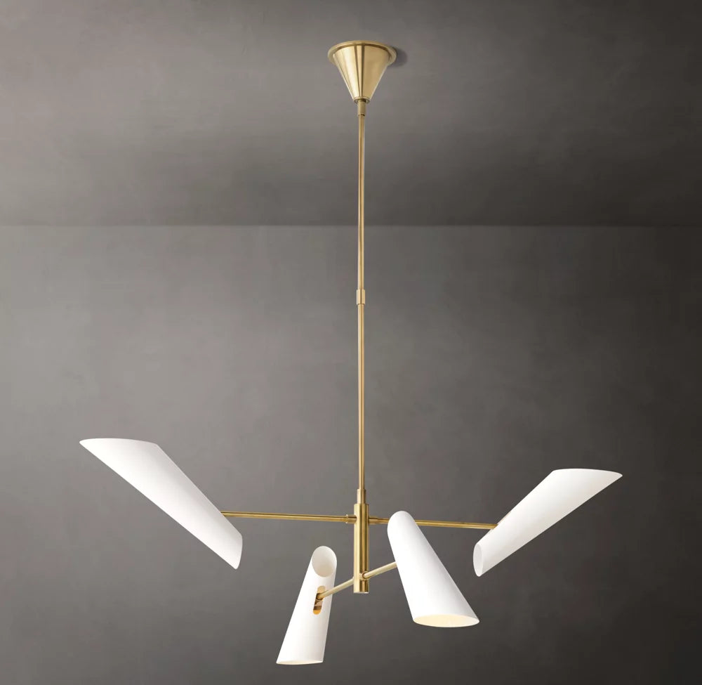 Pivot Shade Brass Chandelier