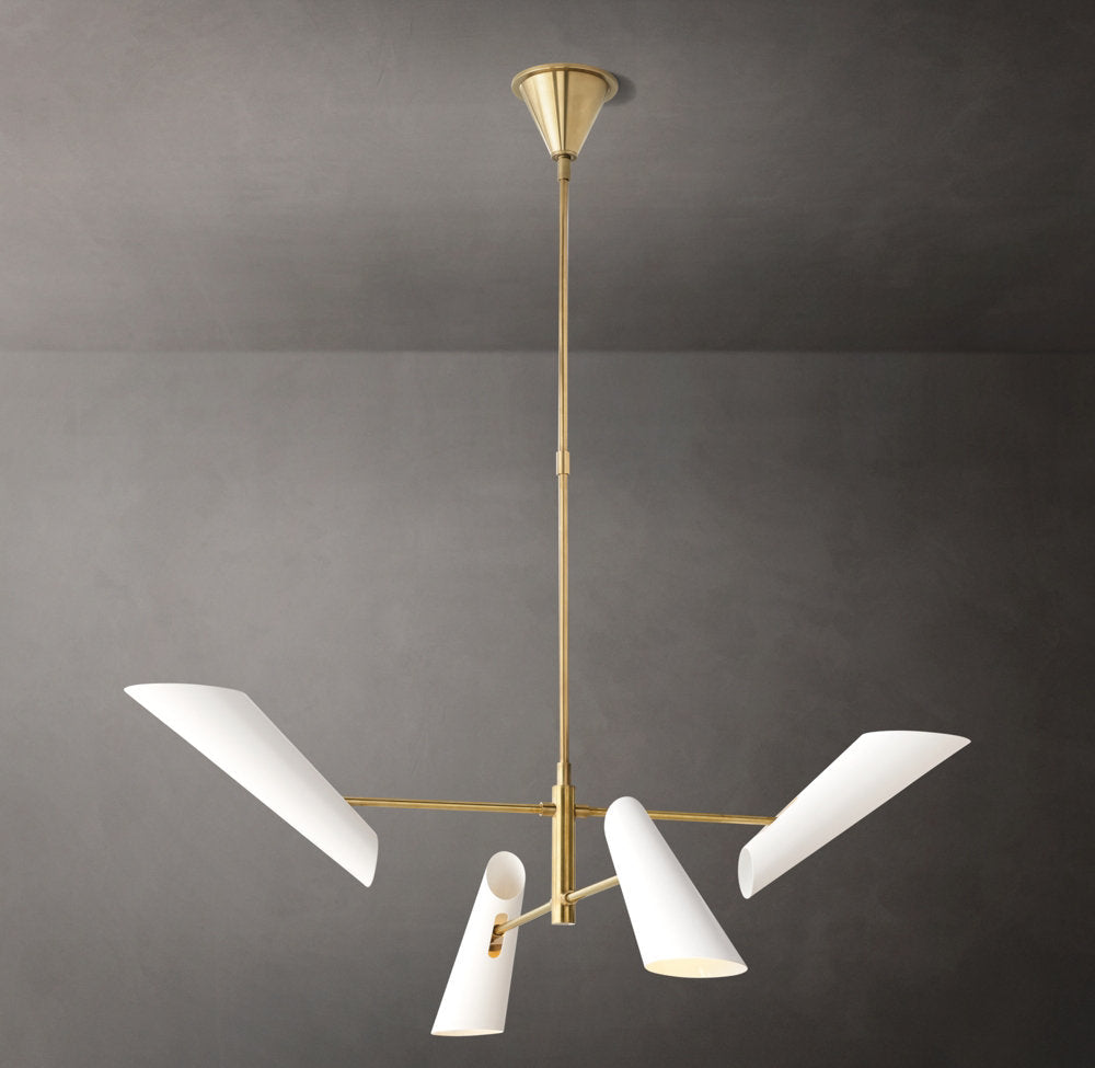 Pivot Shade Brass Chandelier