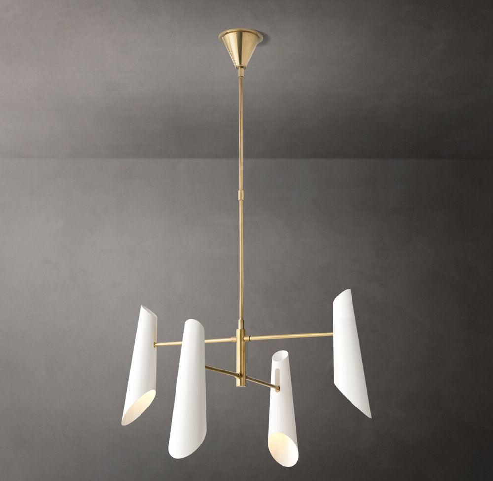 Pivot Shade Brass Chandelier