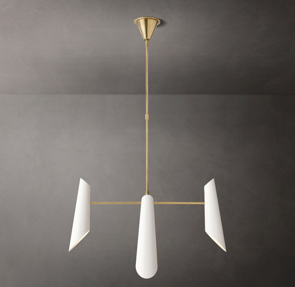 Pivot Shade Brass Chandelier