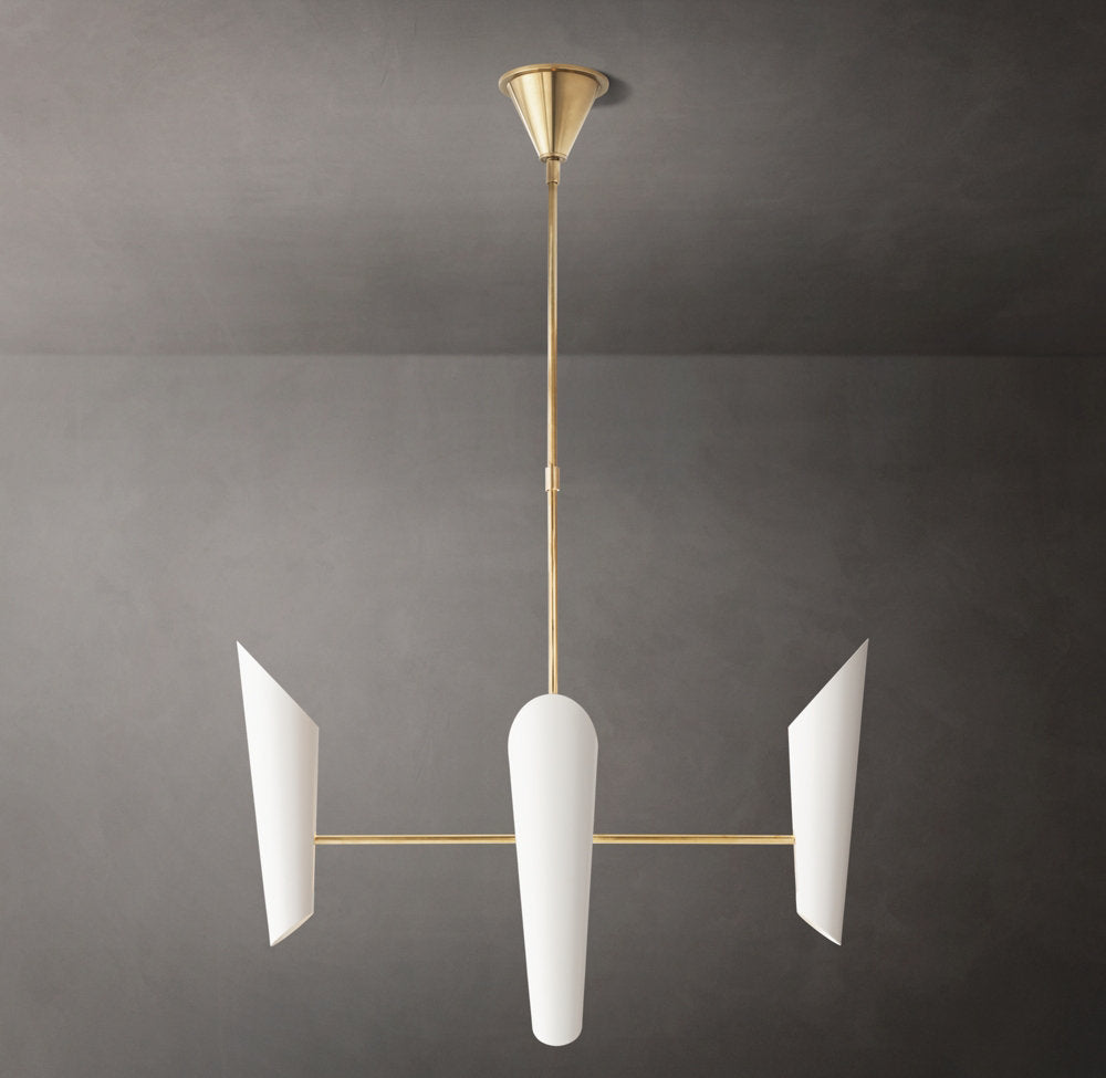 Pivot Shade Brass Chandelier