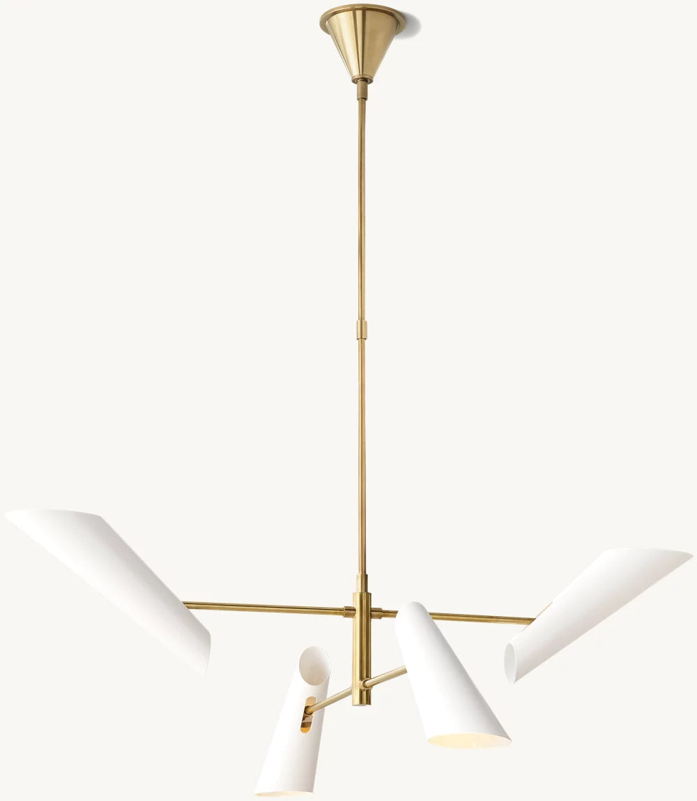 Pivot Shade Brass Chandelier