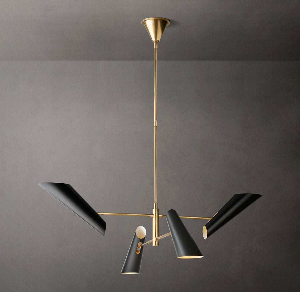 Pivot Shade Brass Chandelier