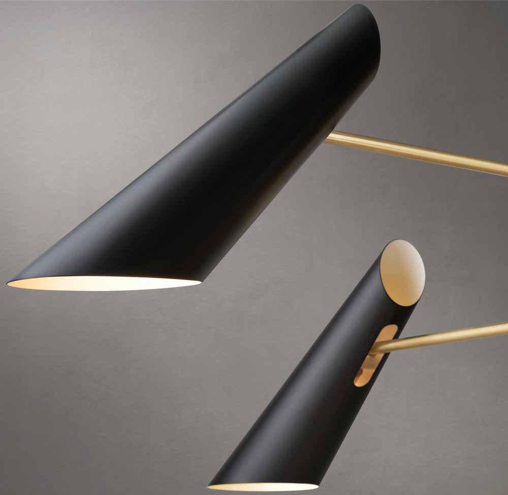 Pivot Shade Brass Chandelier