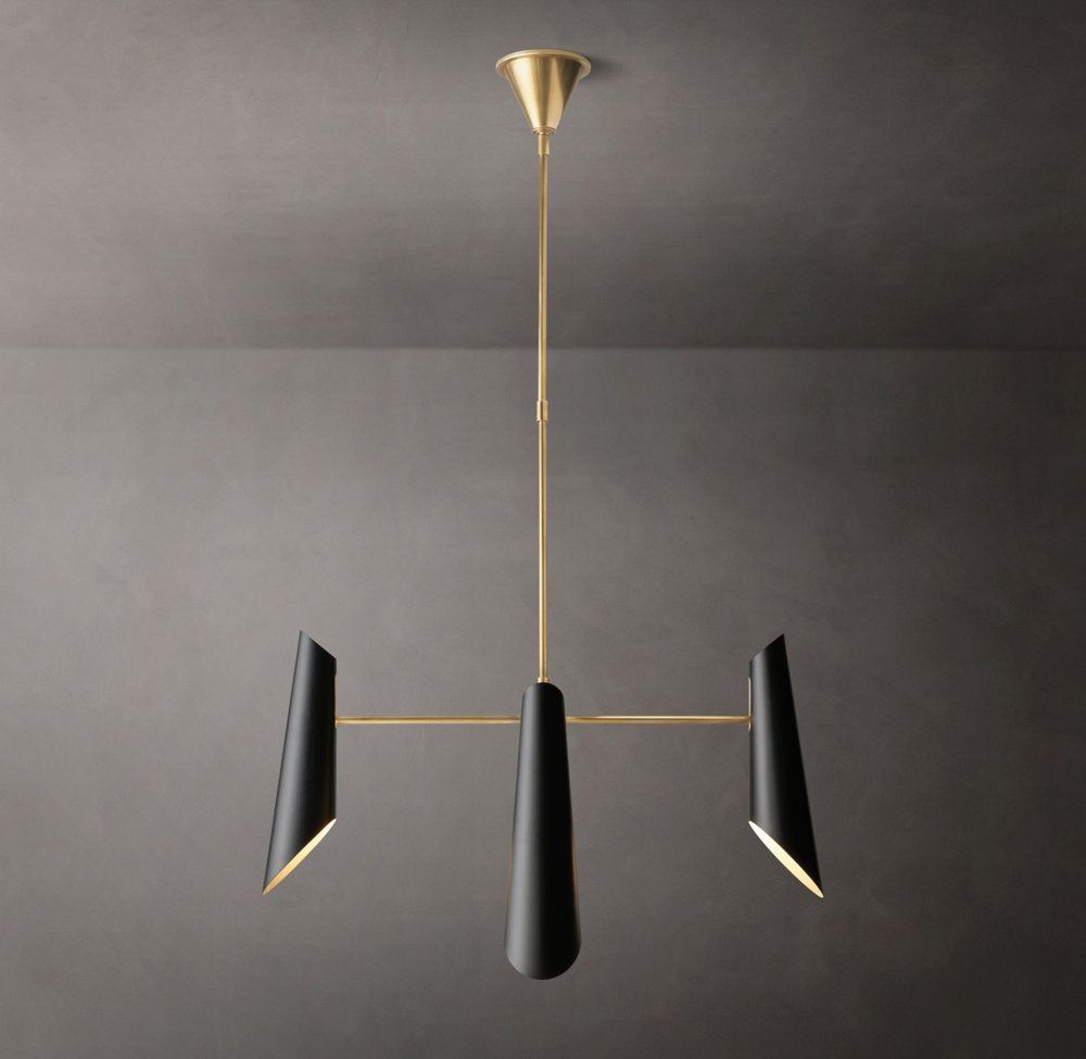 Pivot Shade Brass Chandelier
