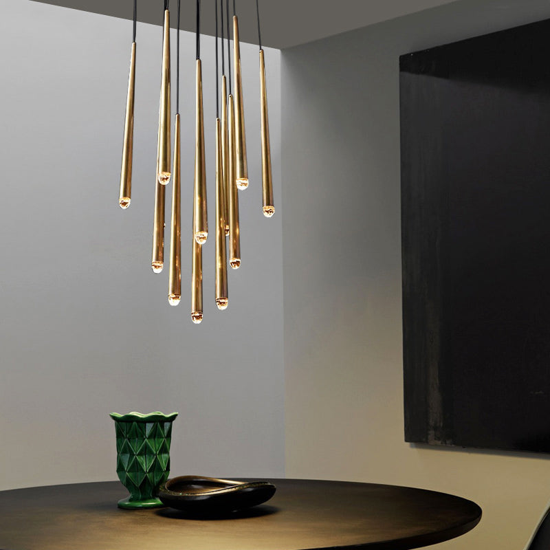 Aquinas Tapered Tubular Round Chandelier 30" For Kitchen Island Chandelier