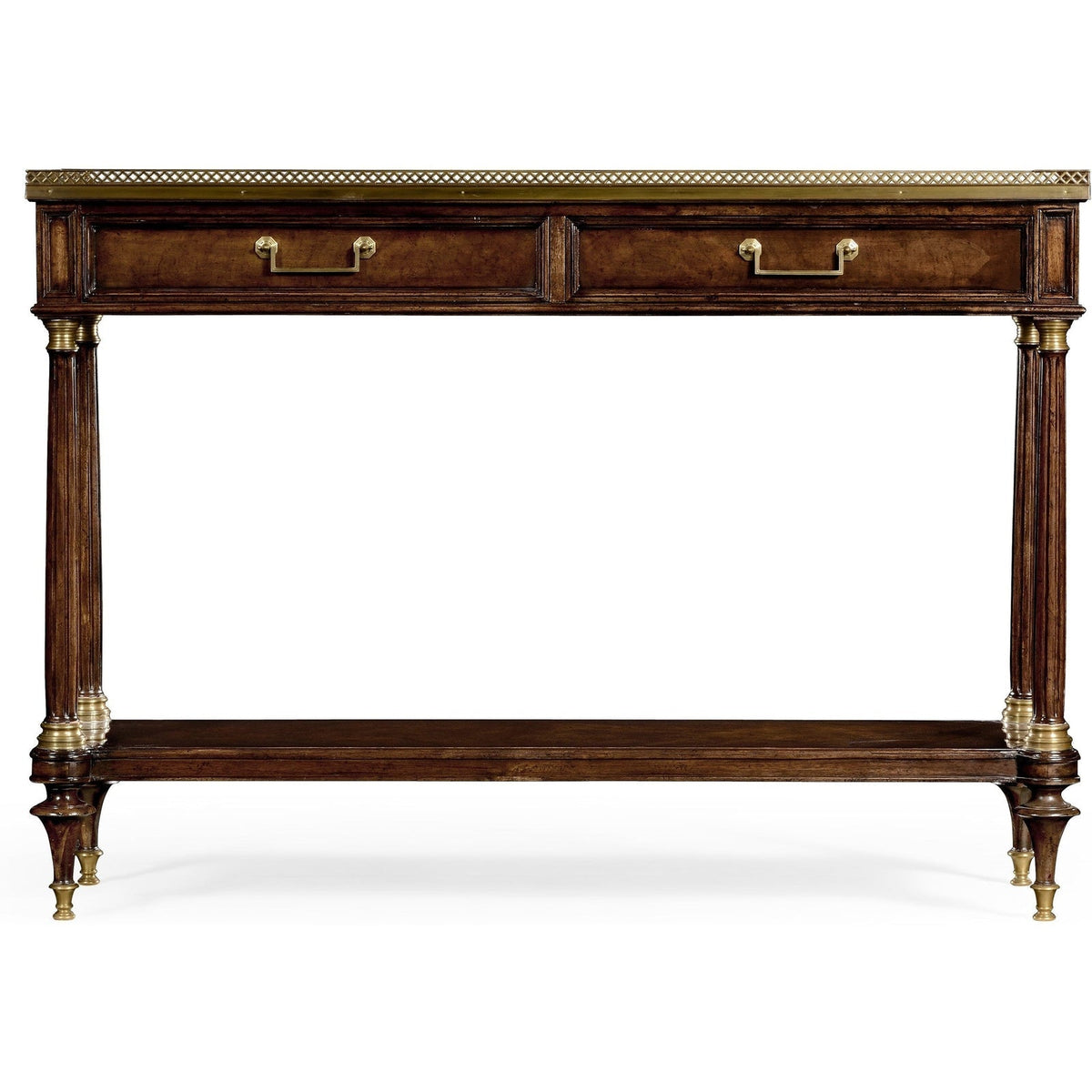 Jonathan Charles Brompton French Style Mahogany Console with Brass Gallery (494892-BMA)