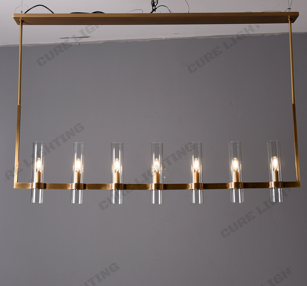 Ravelle Linear Glass Chandelier 59"