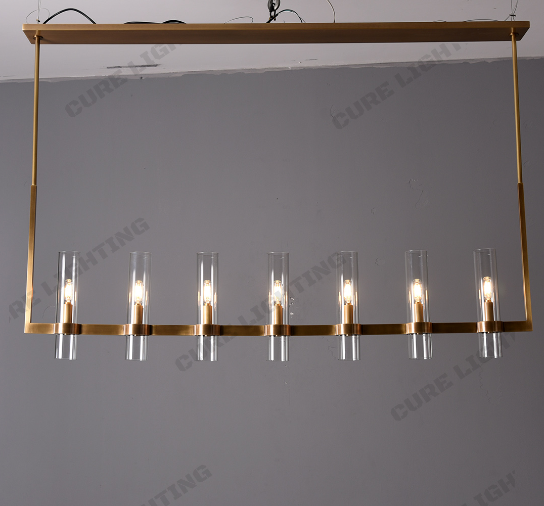 Ravelle Linear Glass Chandelier 59"