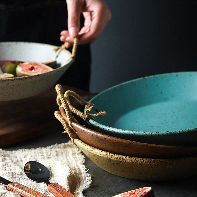 Rustic Braid Dual-Handle Bowl
