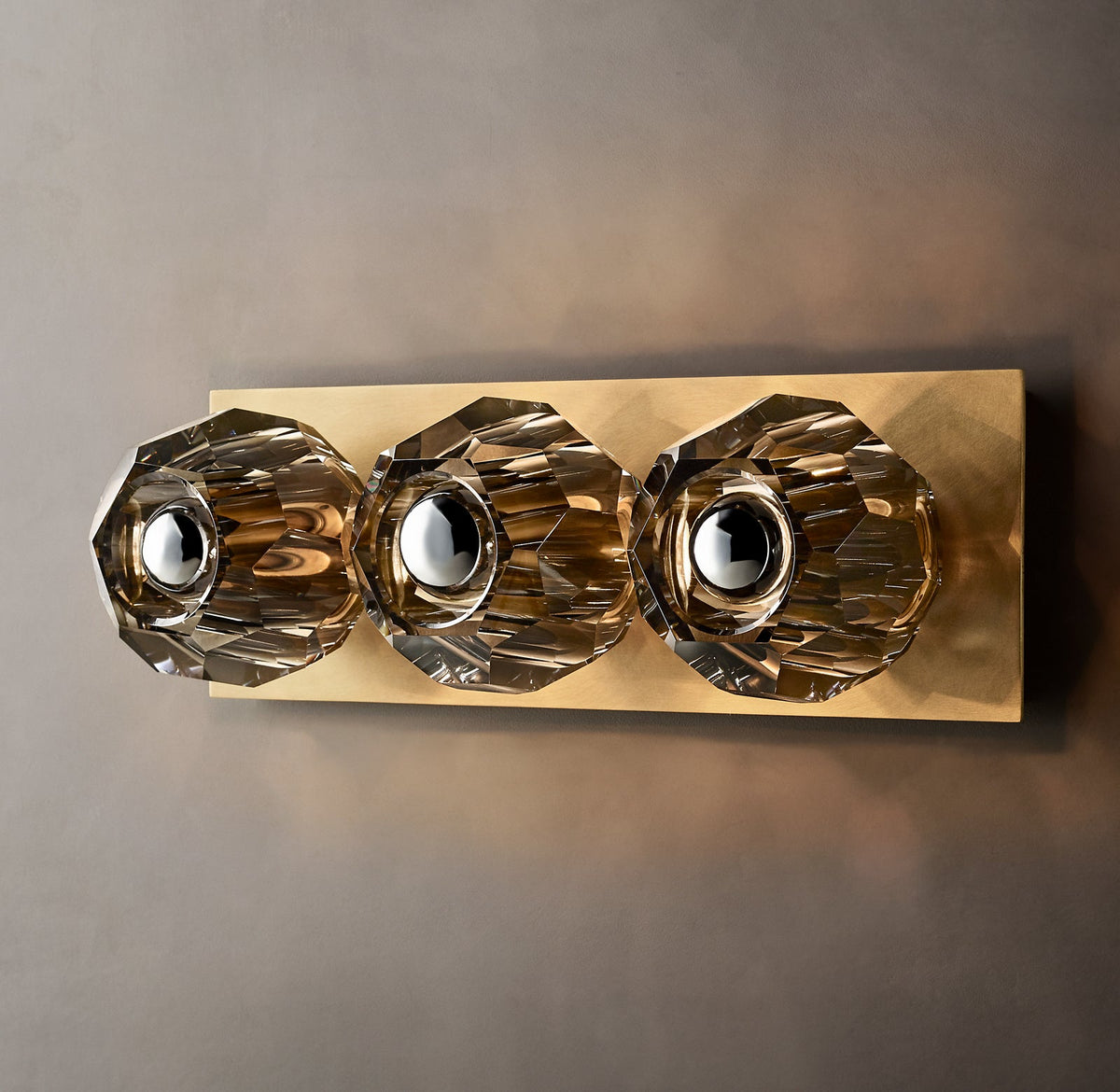 Boule De Smoke Crystal Linear Wall Sconce