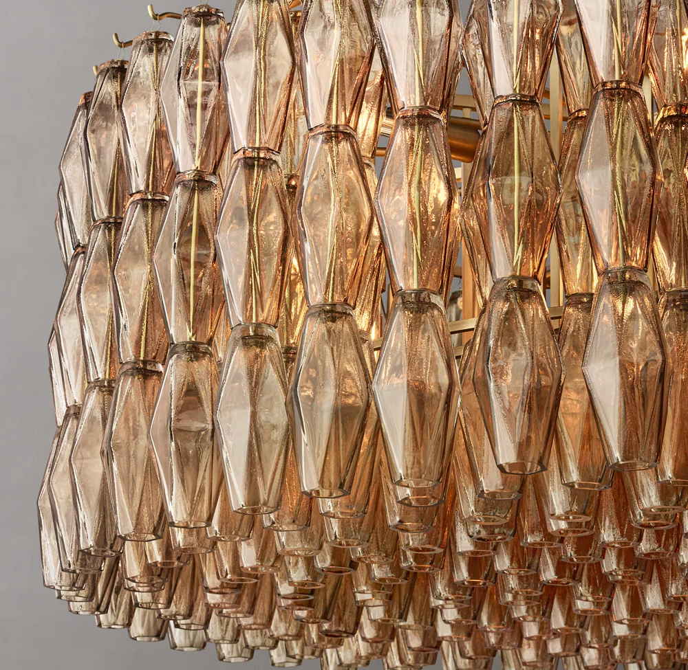Mia Glass Round Chandelier 47" For Dinning Room