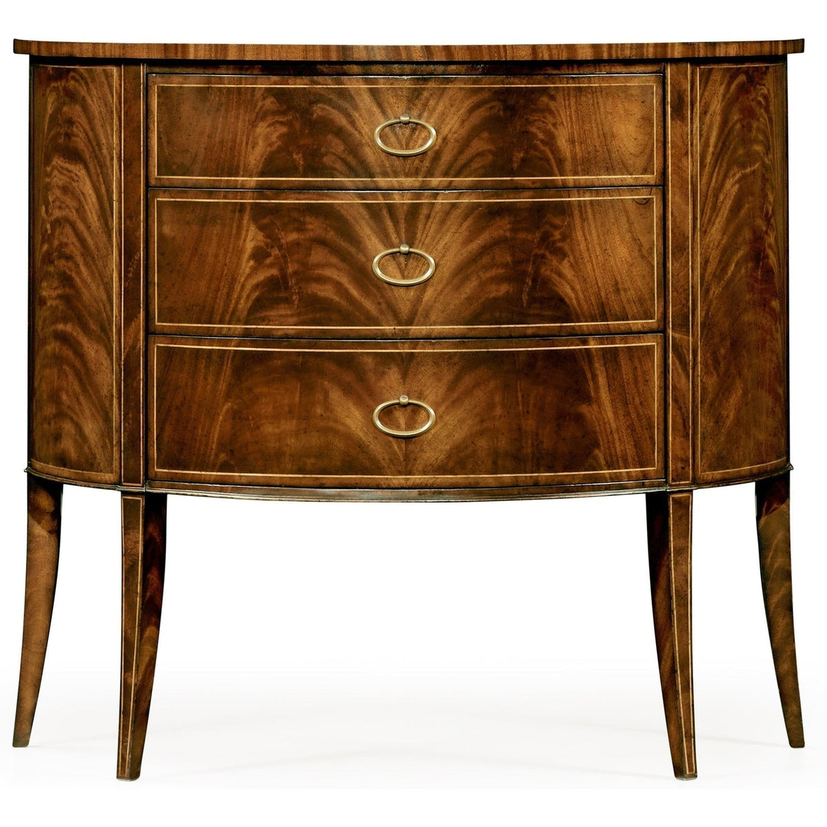 Jonathan Charles Biedermeier Style Mahogany Demilune Cabinet (494004-LAM)