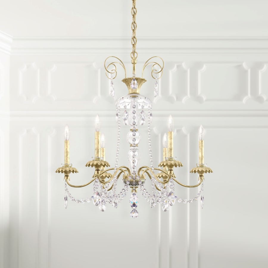 Schonbek Helenia 6 Light 28" Wide Crystal Chandelier with Clear Heritage Crystal Accents
