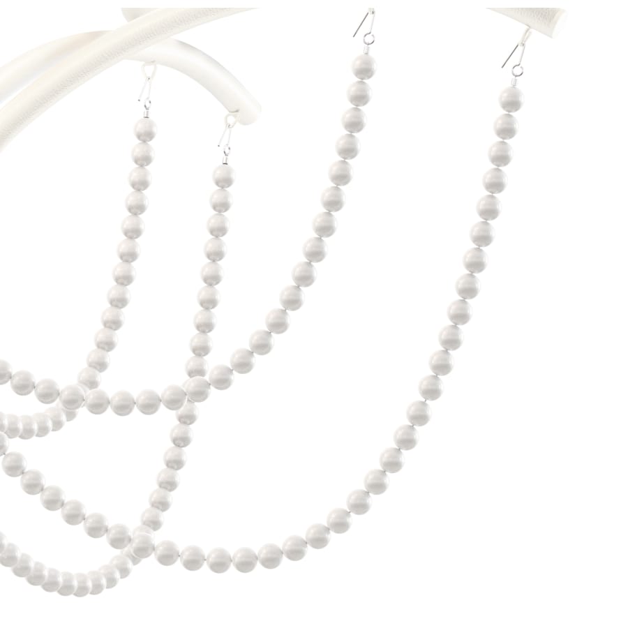 Schonbek Priscilla 6 Light 24" Wide Crystal Chandelier with White Pearl Beads