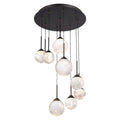 Schonbek Beyond Quest 17" Wide LED Crystal Multi Light Pendant with Clear Optic Haze Crystal