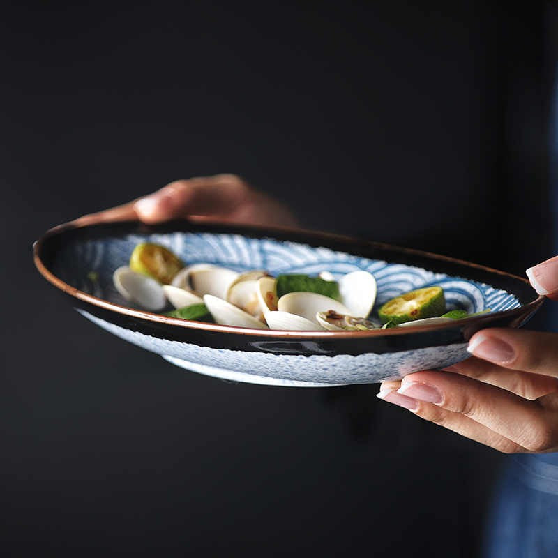Seablossom Oval Ceramic Fish Plate