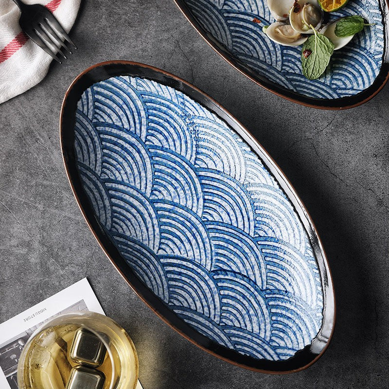 Seablossom Oval Ceramic Fish Plate