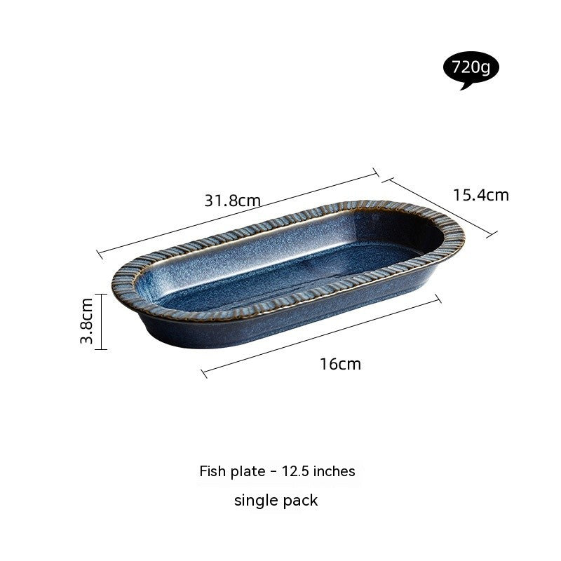Skyglow Kiln-Fired Ceramic Bowl & Plate