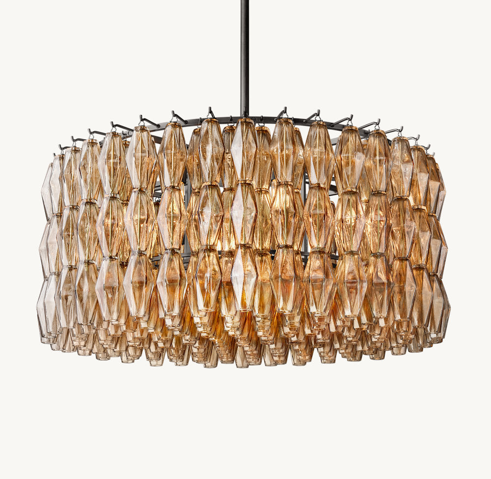 Smoke Glass Crown Chandelier