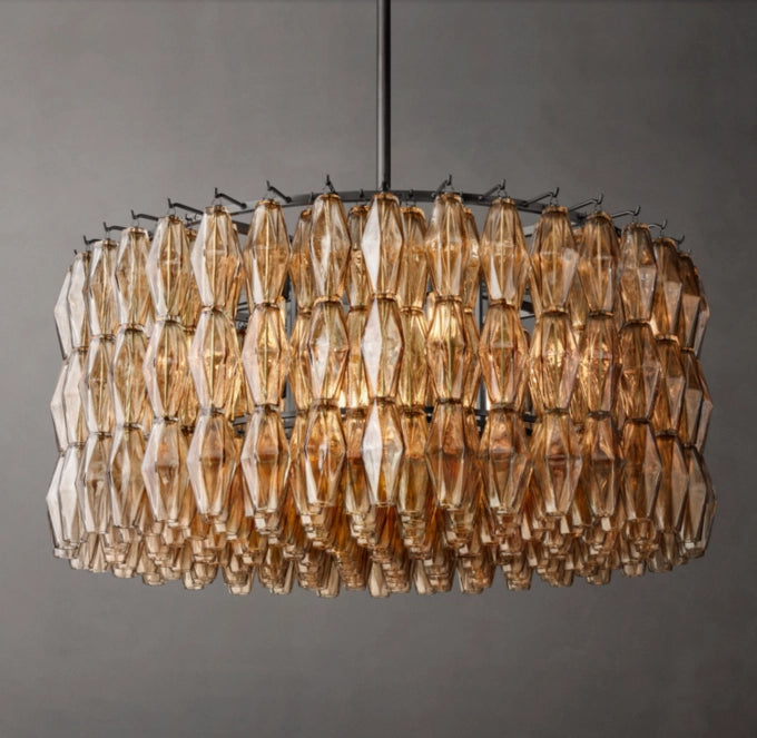 Smoke Glass Crown Chandelier