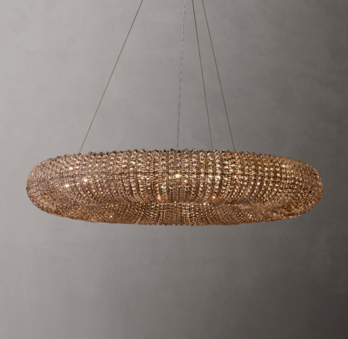 Smoked Crystal Bead LED Halo Chandelier
