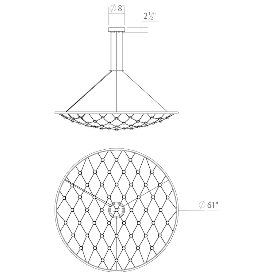 Sonneman Constellation Galaxy Matrix 61" Wide LED Suspension Multi Light Pendant
